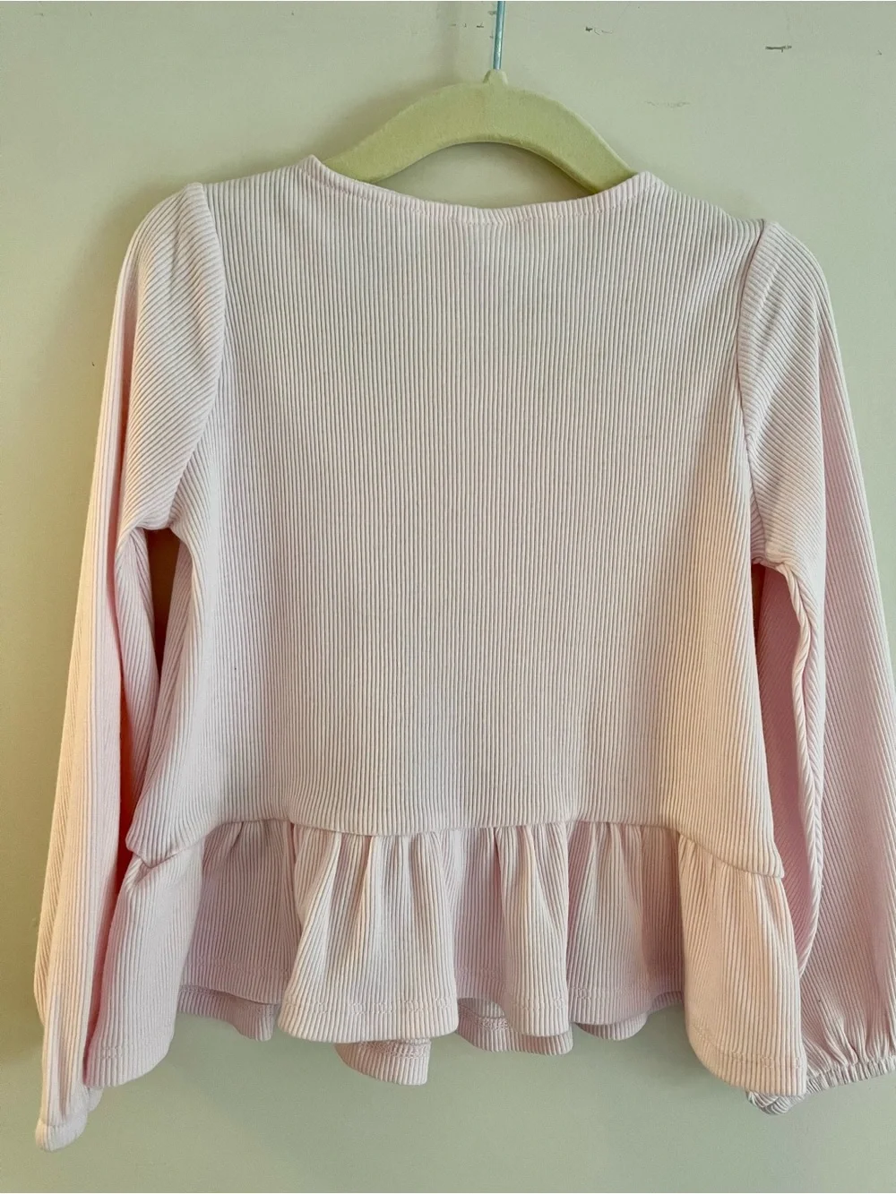 GAP Light Pink Long-Sleeve Top with Bright Pink Bows